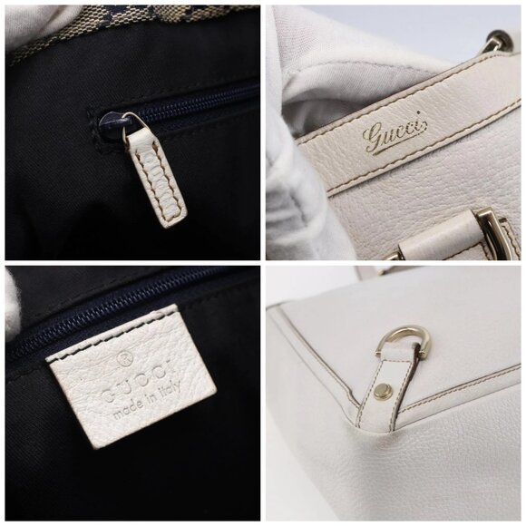 GUCCI Abbey Tote Bag Leather White Gold - Picture 13 of 16